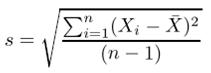 Fórmula de la desviación estándar